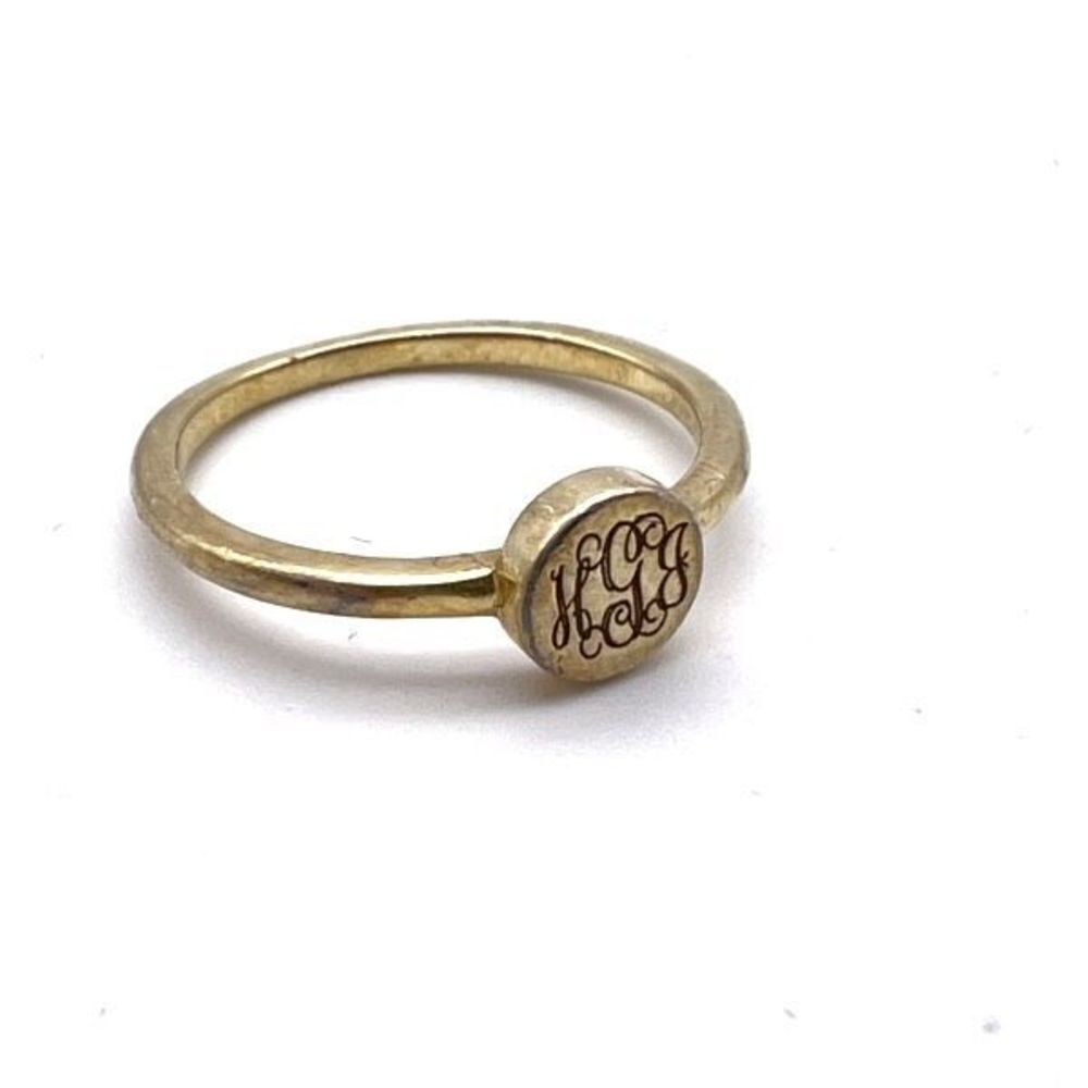 Baublebar Women's Personalized Gold Monogram Circle Ring Sterling Size 7